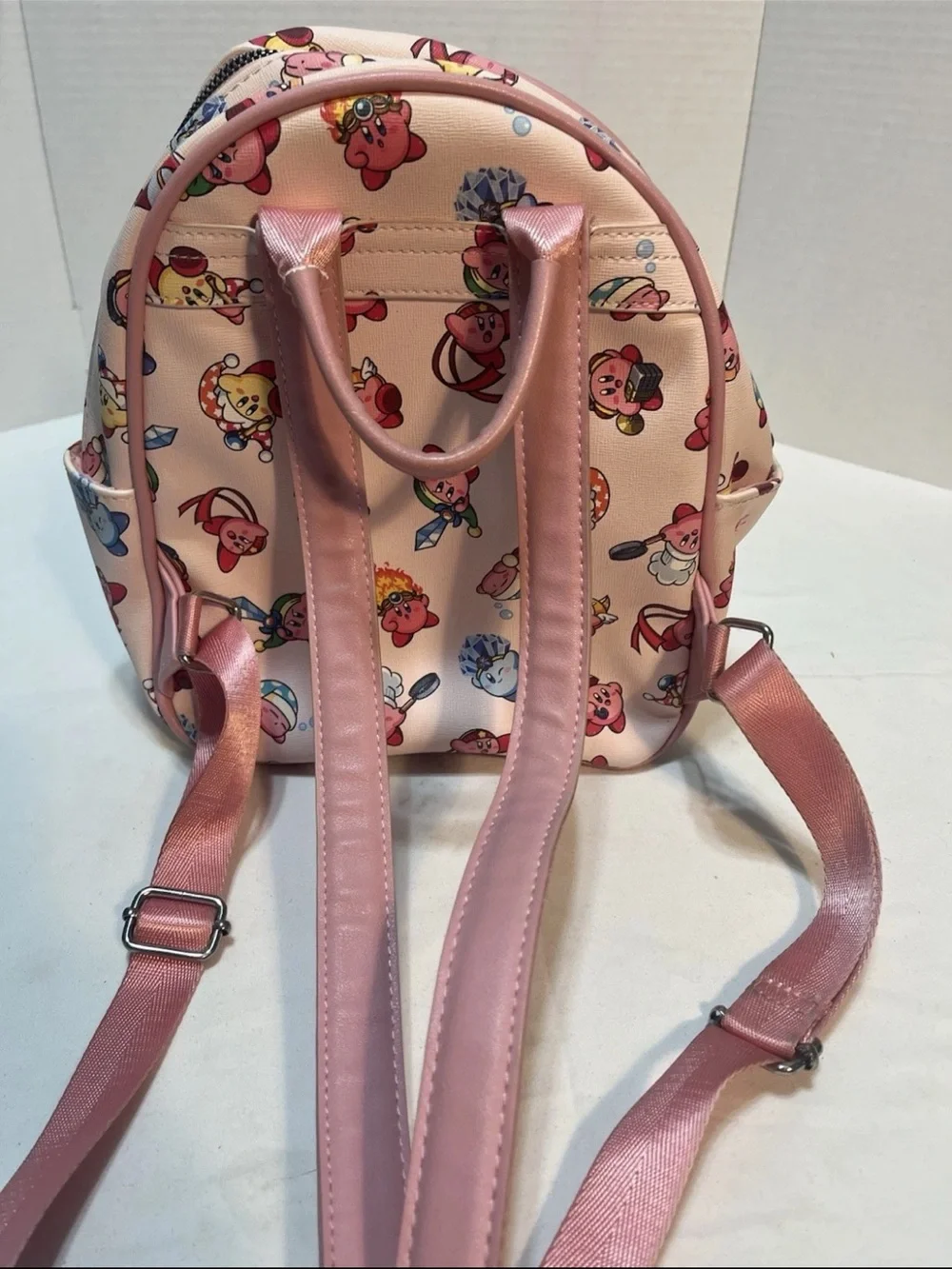 Nintendo Pink Kirby Pattern Kids Backpack with Star Charm